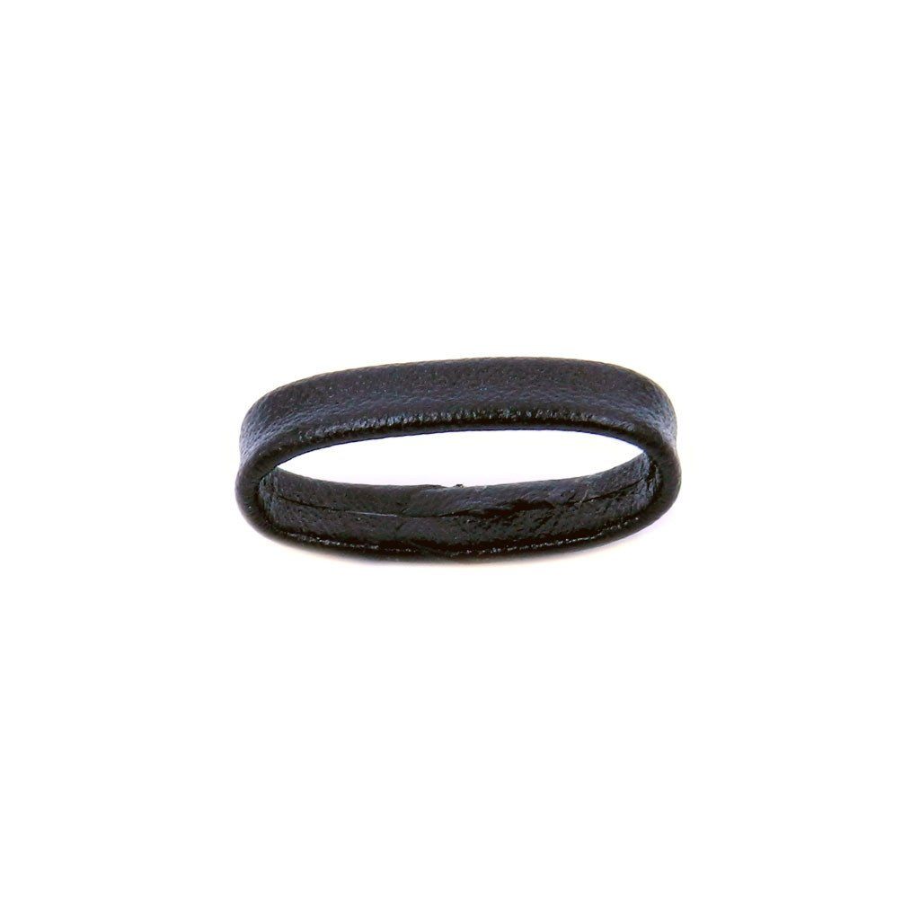 Smooth Leather Keeper Loops - Assorted Colors 24mm / Black