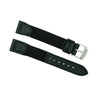 19mm Long Black Leather/Nylon Sport Watch Strap