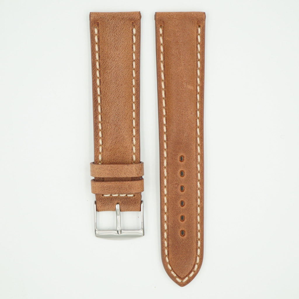 Vintage Brown Padded Leather With Ecru Stitch image