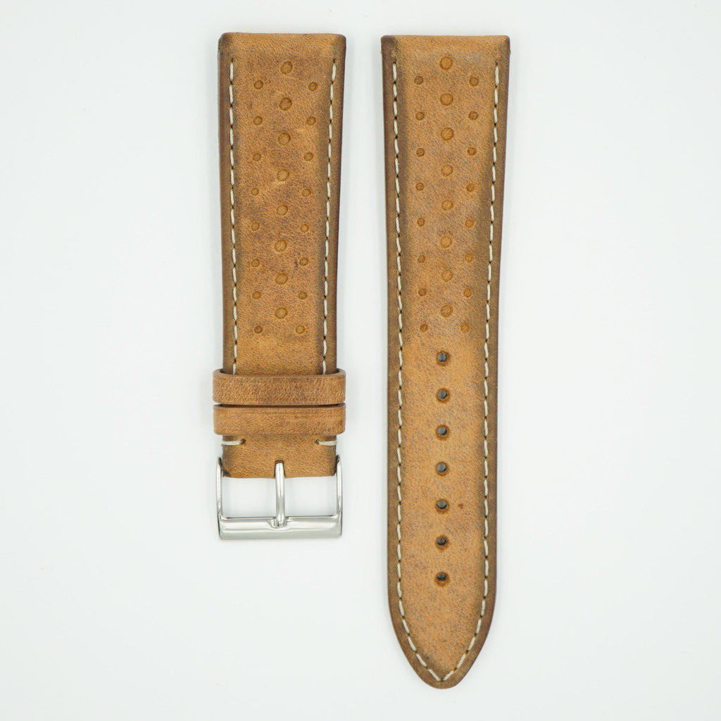 Tan Vintage Racing Leather Watch Strap image