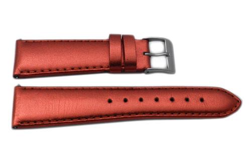 Genuine Leather Metallic Series Watch Band - Assorted Colors image