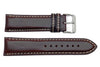 Genuine Oil-Tanned Leather Heavy Padded White Contrasting Stitching Watch Band image