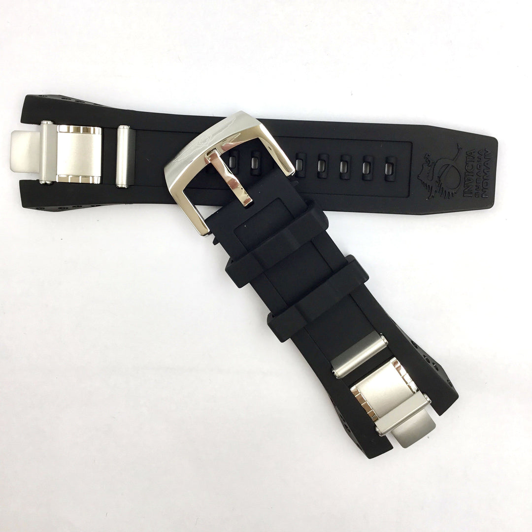Invicta 6566 Black Silicone-Rubber Stainless Steel Watch Bracelet image