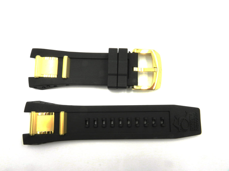 Invicta 6583-V Gold-Tone Stainless Steel Black Rubber Band