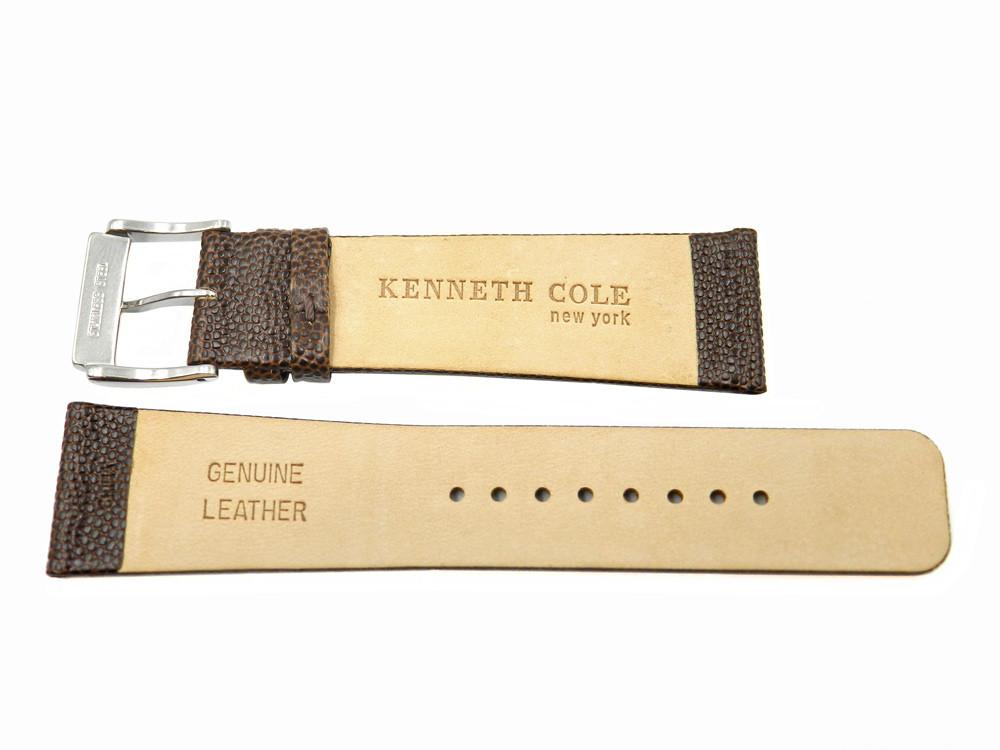 Kenneth Cole Genuine Textured Brown Leather 24mm Watch Strap