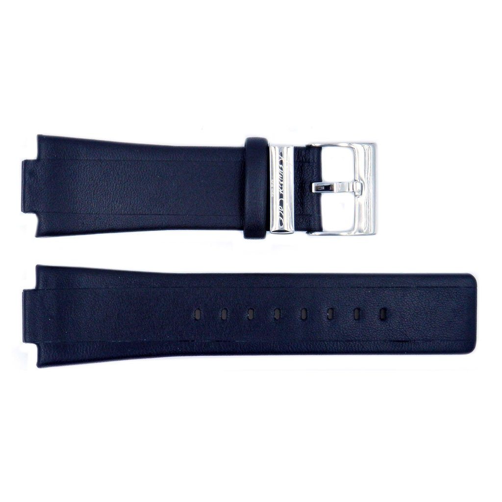 Genuine Kenneth Cole Black Smooth Leather 27mm/14mm Watch Strap image