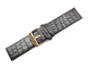 Kenneth Cole 24mm Leather Dark Brown Crocodile Grain Watch Strap image