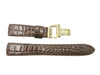 Seiko 21mm Brown Leather Deployment Clasp Alligator Grain Watch Strap image