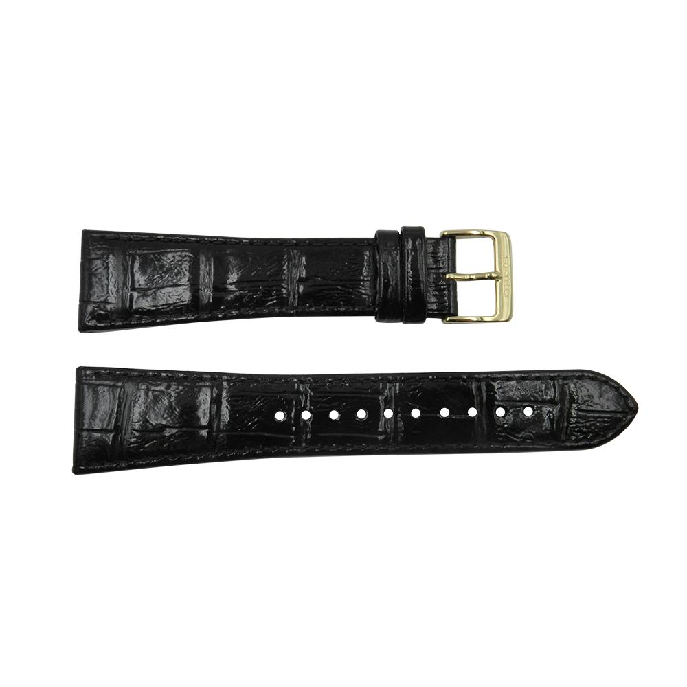 FITS Seiko Black 23mm Alligator Grain Leather Strap Total Watch Repair