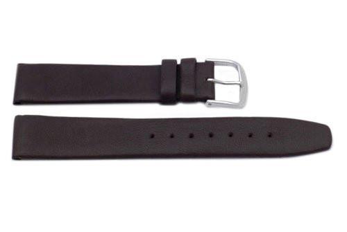 Genuine Elegant Soft Smooth Leather Dark Brown Watch Strap image