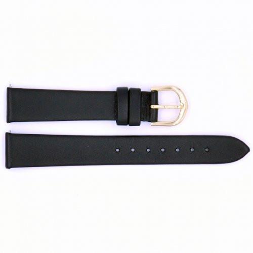 Genuine Timex Black Calfskin Smooth Leather 16mm Watch Strap