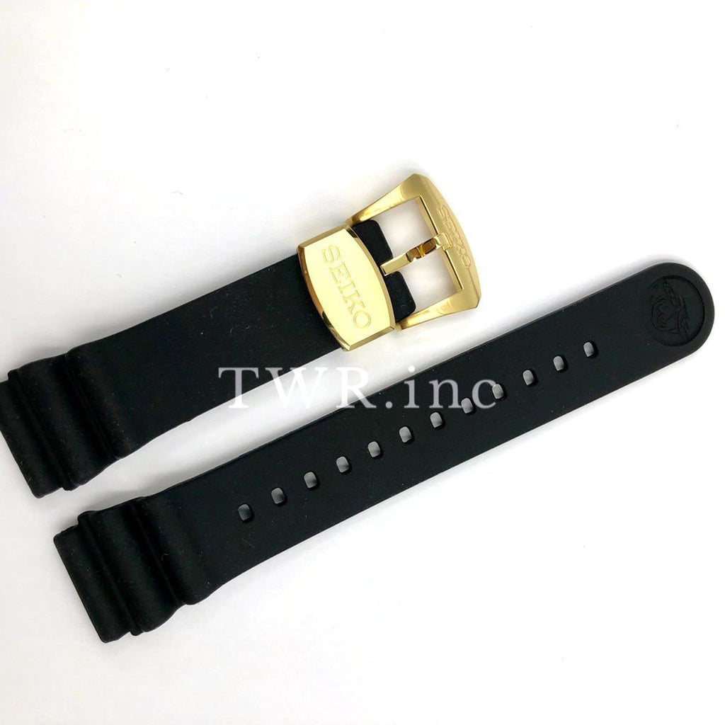 Seiko 22MM SRPC44 Rubber Watch Band Black Diver image