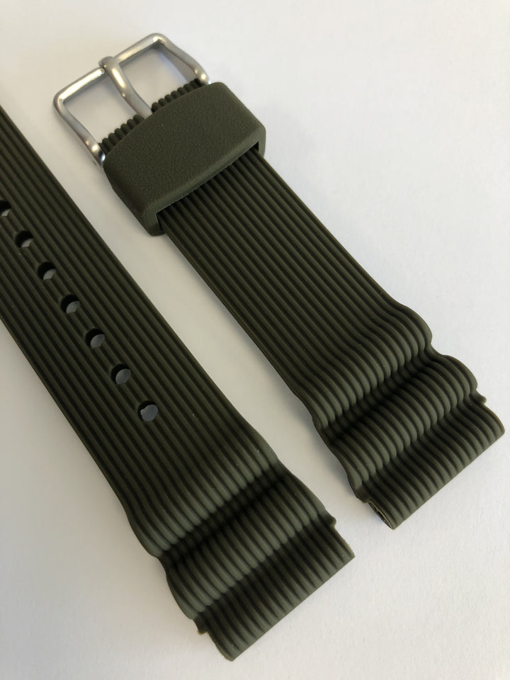 GENUINE SEIKO PROSPEX 22MM GREEN SILICONE RUBBER WATCH STRAP SNE547 image