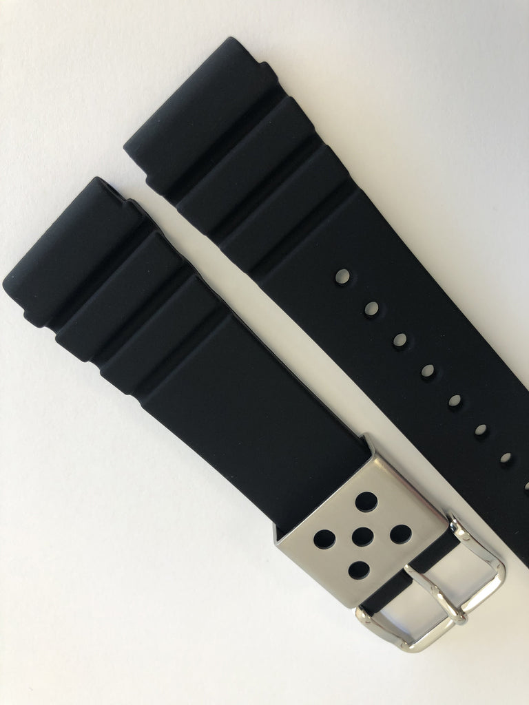 Seiko Compatible Black Military Style Nylon Strap 22mm Replacement Watch Band #6061