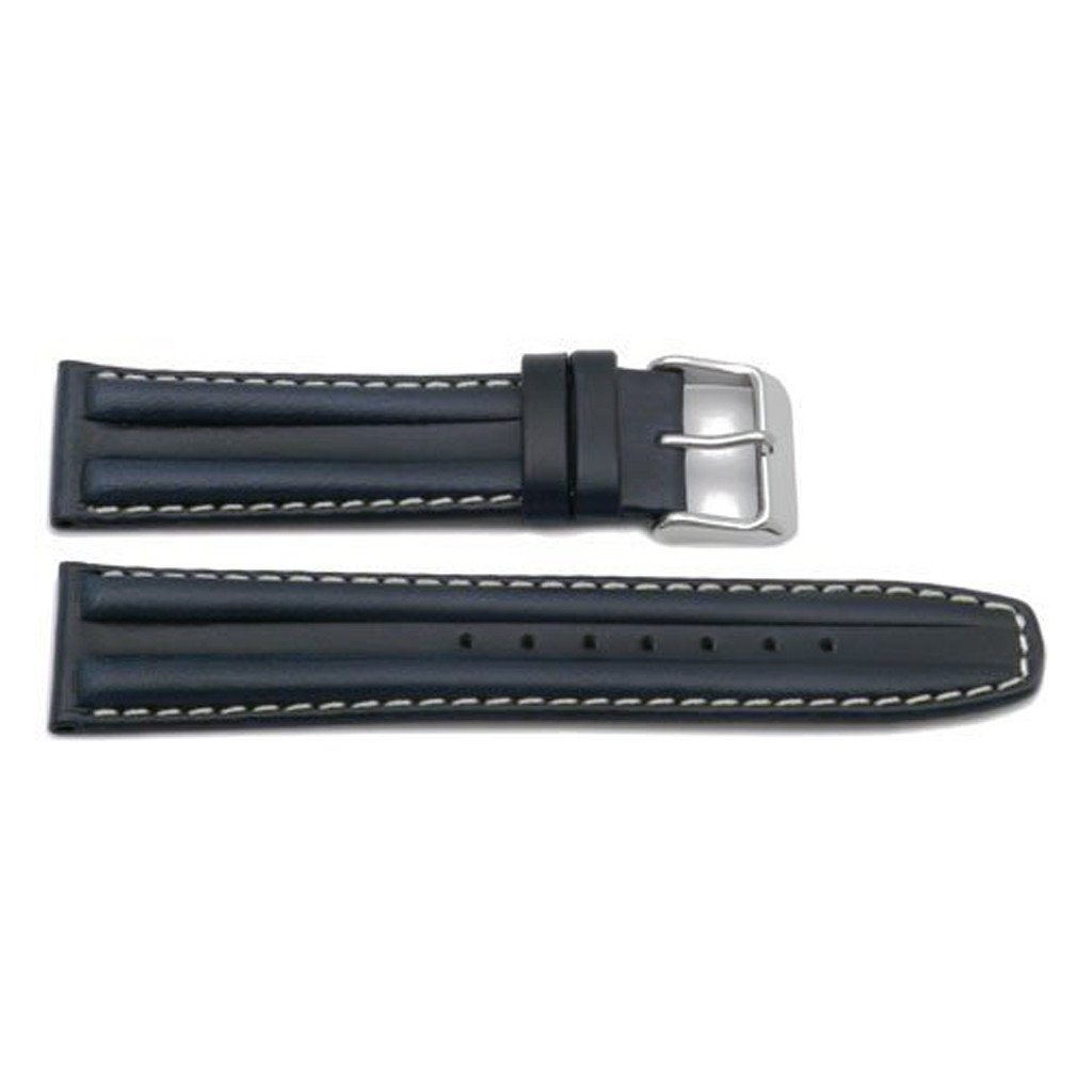 Genuine Oil-Tanned Italian Calfskin Leather Double Hump Watch Strap image