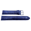 Genuine Leather Semi Gloss Alligator Grain Blue Long Watch Strap image