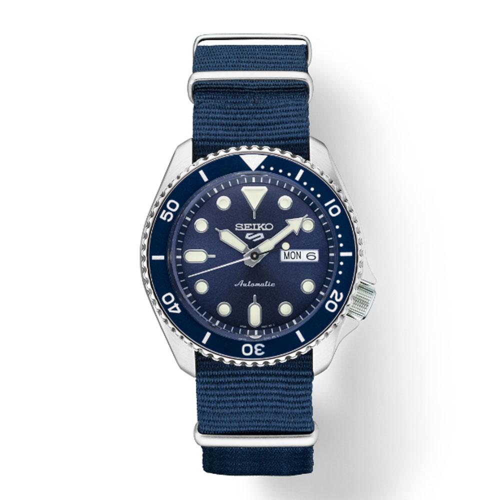 Seiko 5 Automatic Blue Dial Nylon Strap Men's Watch SRPD87 – Total