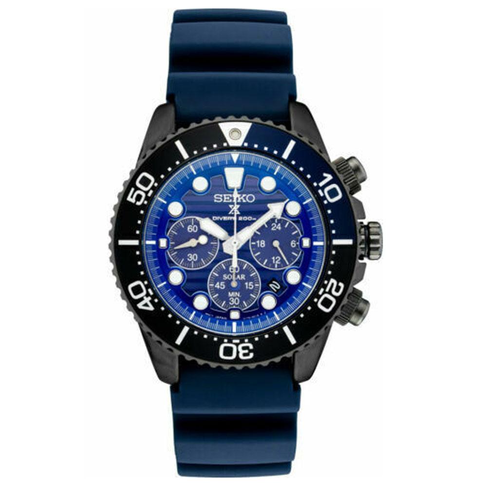 Genuine Seiko Special Edition 20mm Blue Silicone Diver's Watch