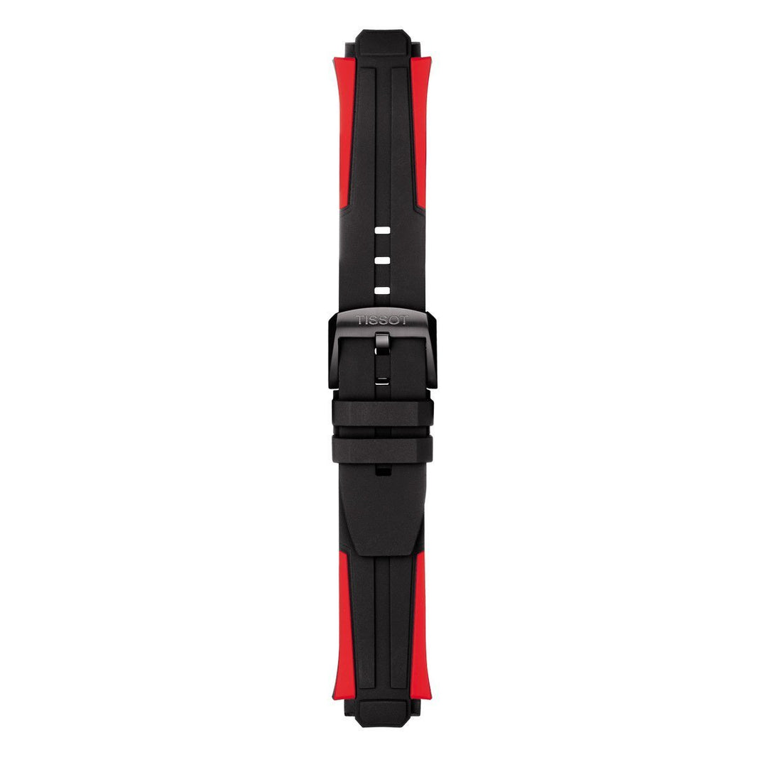 TISSOT T-RACE CYCLING BLACK/RED SILICONE WATCH STRAP image
