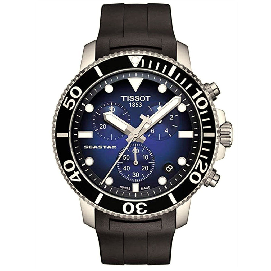 TISSOT SEASTAR 1000 CHRONOGRAPH 22MM BLACK RUBBER STRAP Total Watch Repair