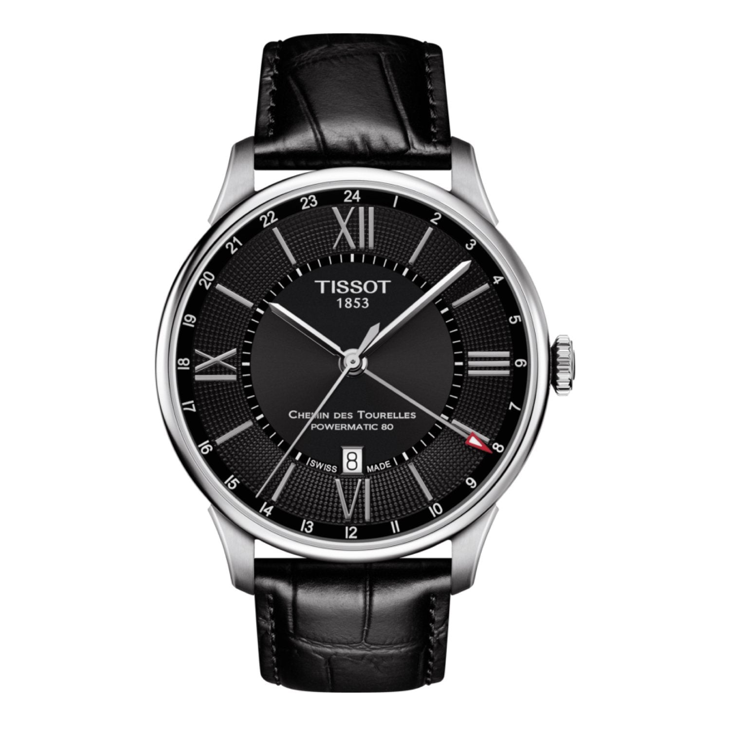 Genuine Tissot 21mm Chemin Des Tourelles Black Leather Strap