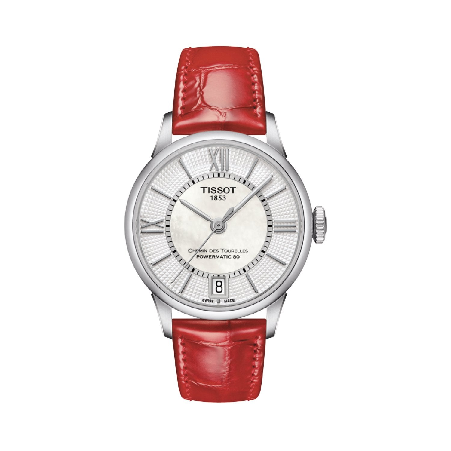 Genuine Tissot 16mm Chemin Des Tourelles Red Leather Strap without