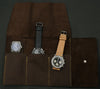 Brown Leather Watch Roll for 3 watches image