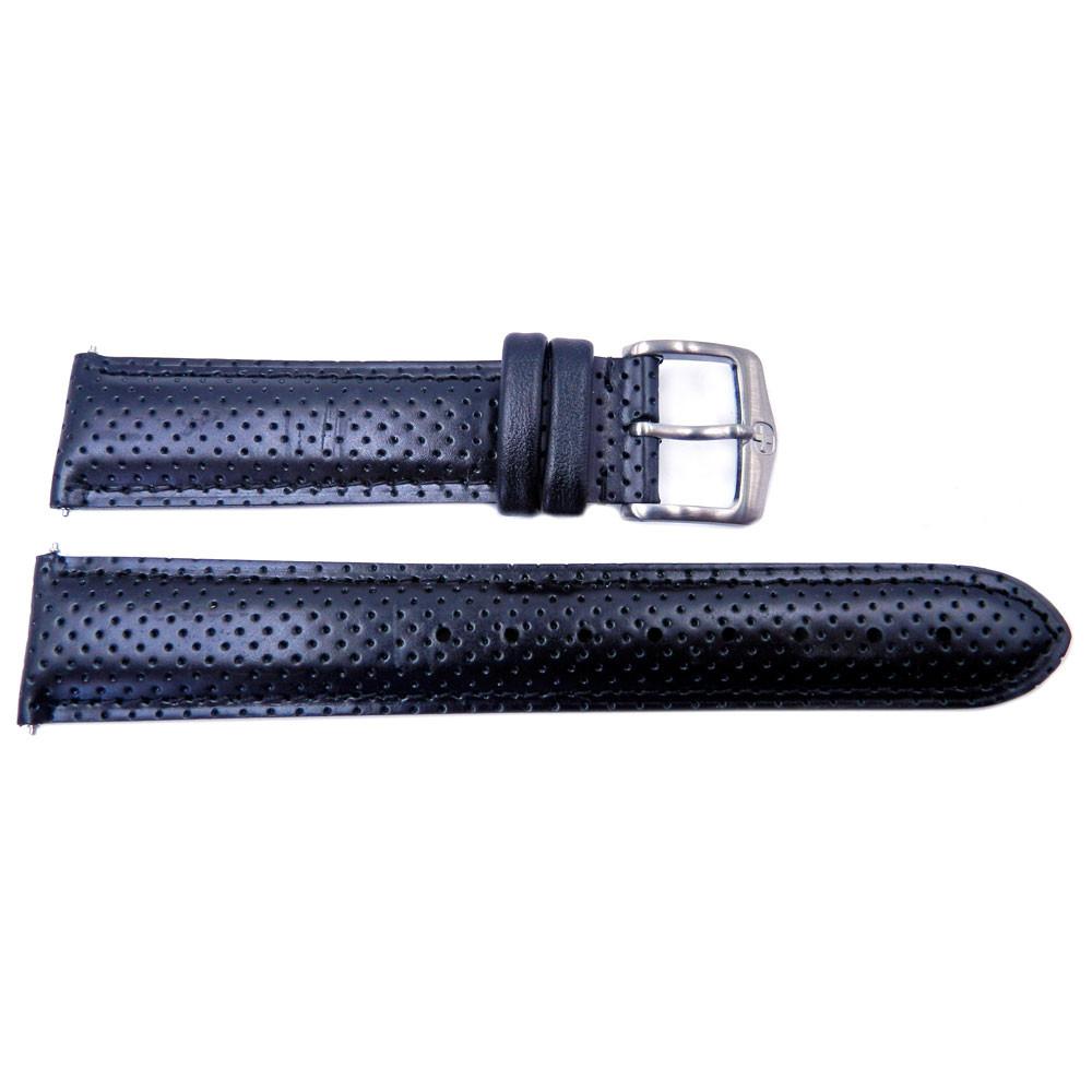 Genuine Wenger Alpine Field Black Perforated Leather 20mm Watch Strap image