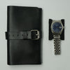 Black Leather Wide Watch Roll for 3 watches image