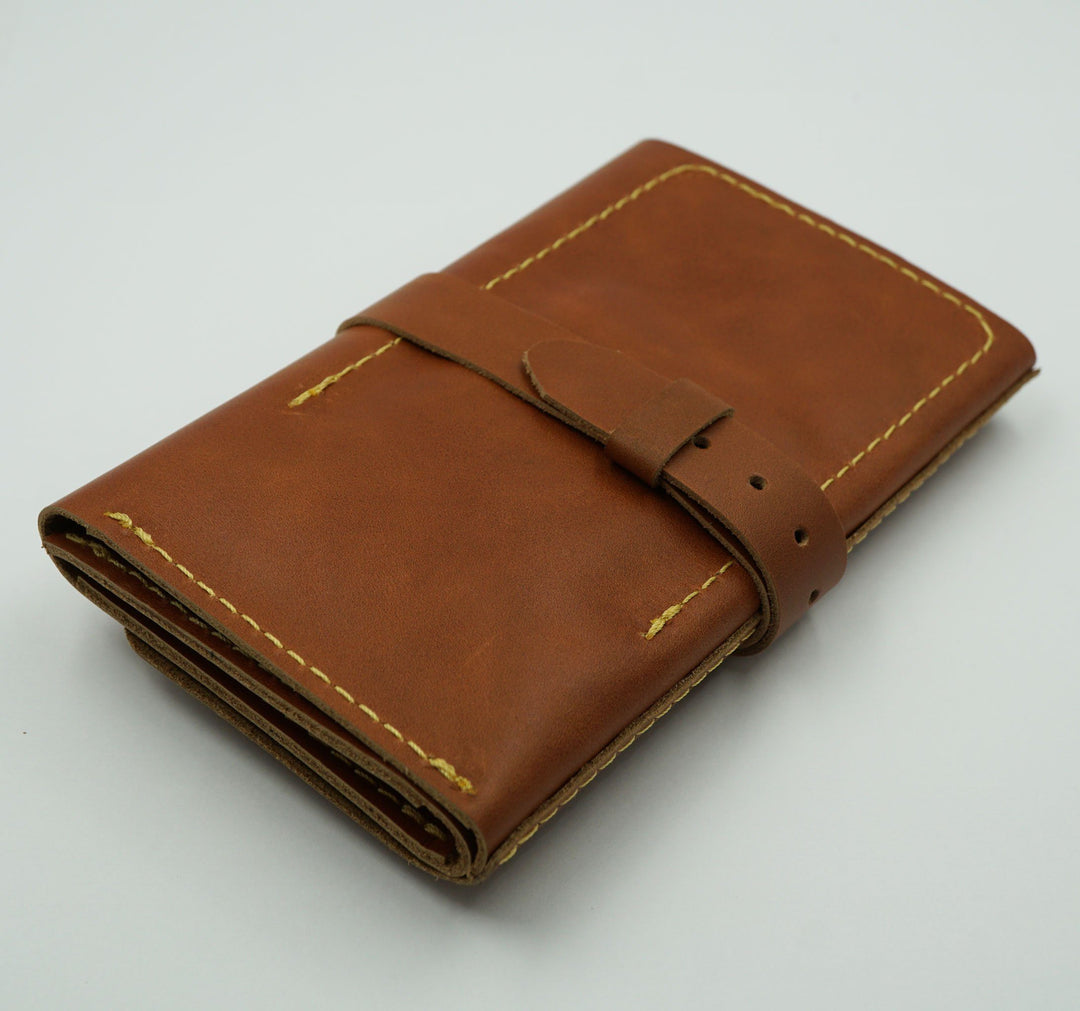 Tan Leather Wide Watch Roll for 3 watches image