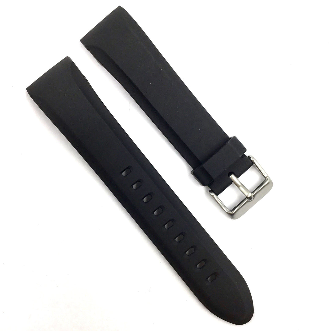 Bandenba YH8620 Black Rubber 22mm Curved End Watch Band image