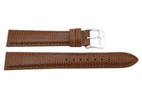 ZRC Genuine Calfskin Lizard Grain Black Leather Watch Strap